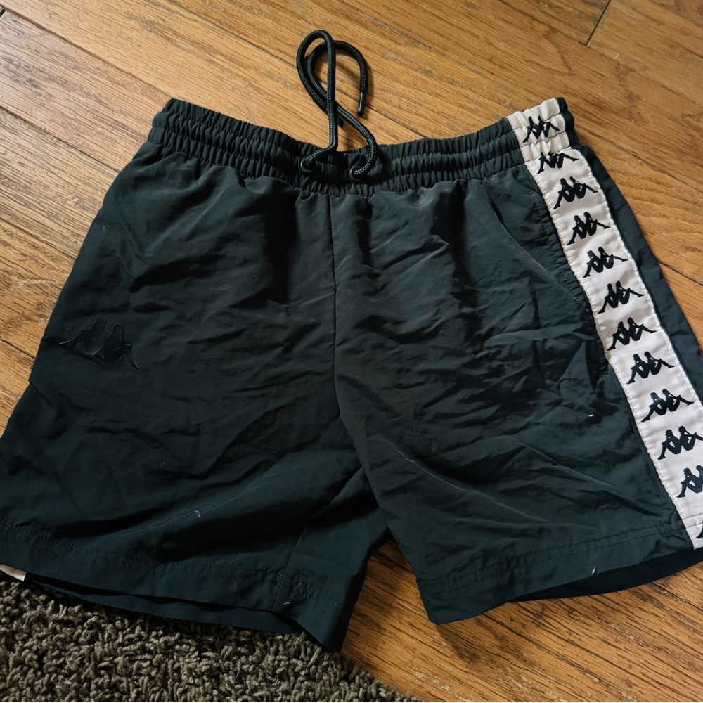 Kappa Black and White Logo Shorts